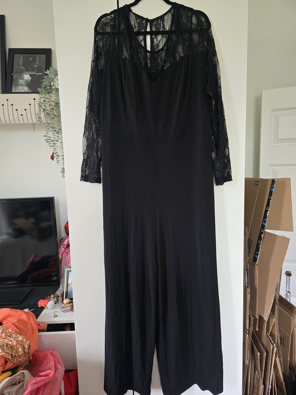 Fashion to Figure Black Lace Long-Sleeve Jumpsuit